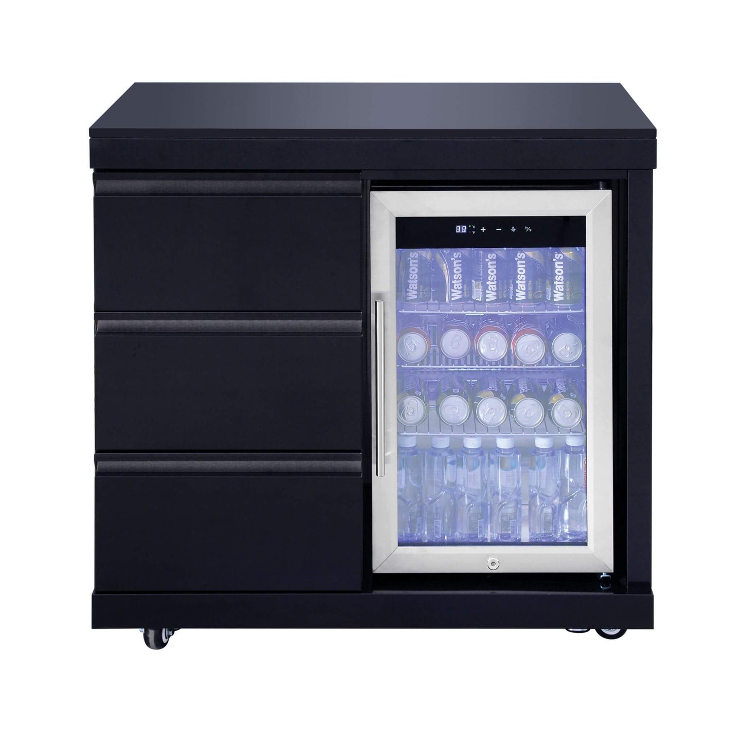 Castelle Flame Summit 6-Burner 85000 BTU BBQ Island with Sink and Fridge