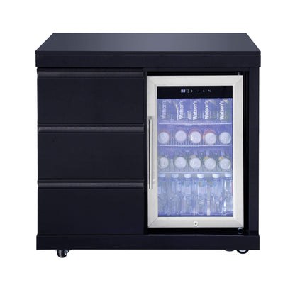 Castelle Flame Summit 6-Burner 85000 BTU BBQ Island with Sink and Fridge
