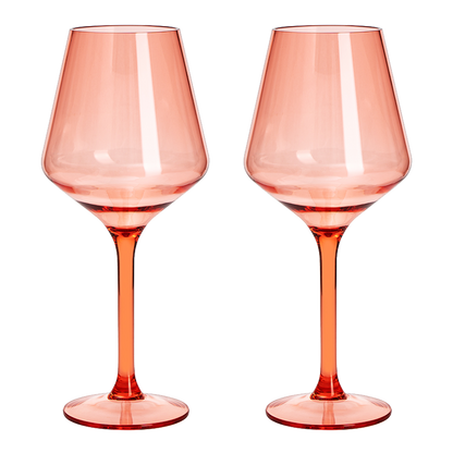 Saint Tropez Acrylic Stemmed Wine Glassware, Set of 2