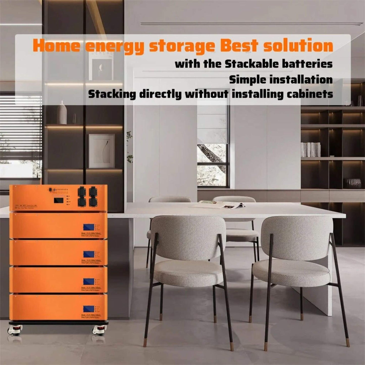 CE 48V600AH Stackable LiFEPO4 Lithium Battery With 6KW Invertor For RV & Energy Storage