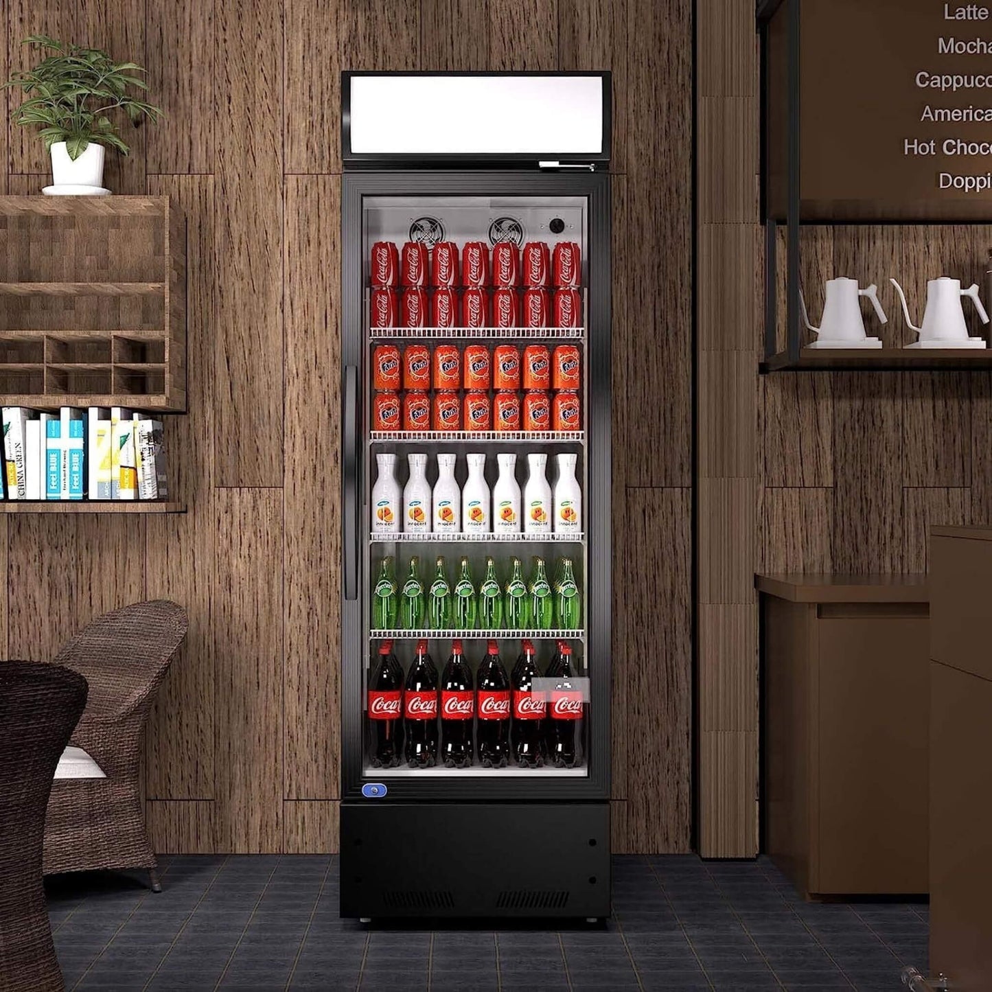 Heavy Duty Industrial Glass Door Beverage Merchandiser Refrigerator Cooler 11 Cu.Ft