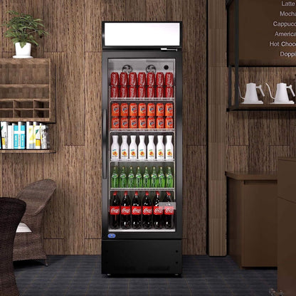 Heavy Duty Industrial Glass Door Beverage Merchandiser Refrigerator Cooler 11 Cu.Ft