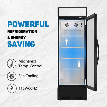 Heavy Duty Industrial Glass Door Beverage Merchandiser Refrigerator Cooler 11 Cu.Ft