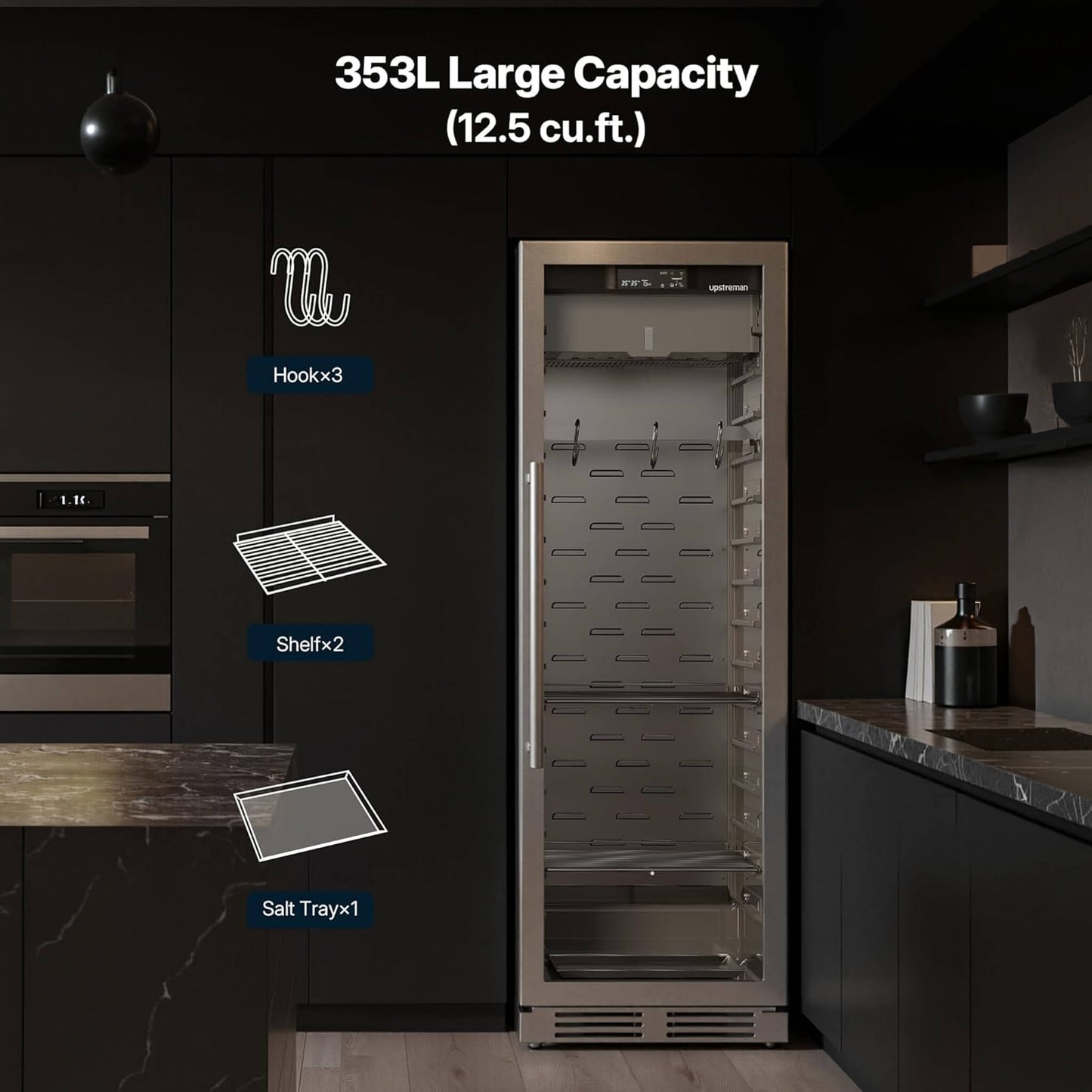 Commercial 12.5 Cu.Ft Dry Aging Fridge for Steaks, Beef, Lamb, and Ham