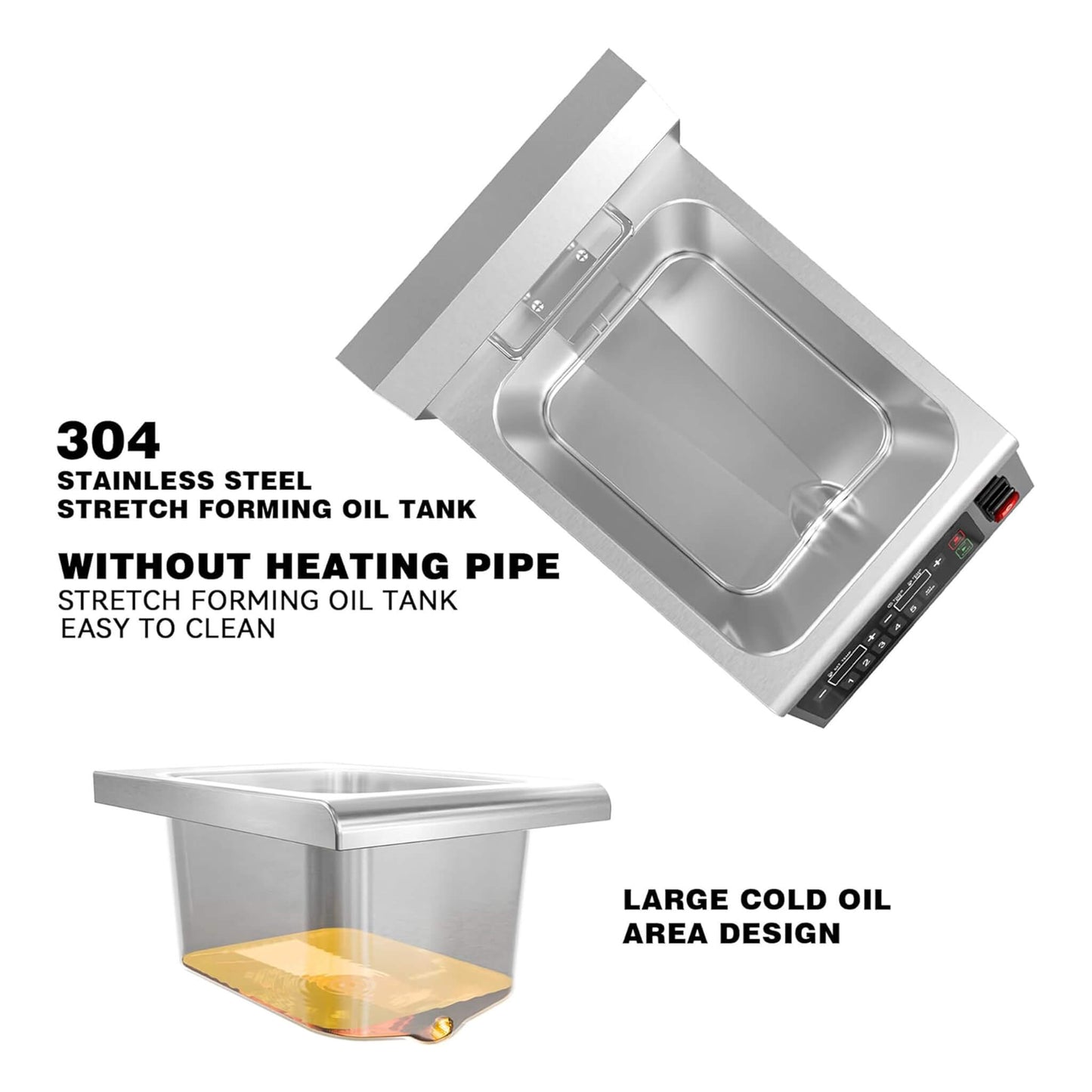 Commercial 12.6 QT 1800W Electric Induction Deep Fryer with Timer