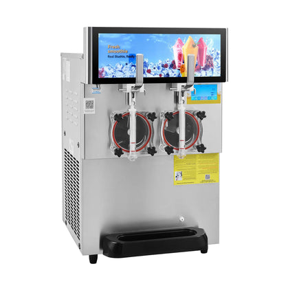 16L Commercial 1155W Double Bowl Stainless Steel Slushy Margarita Machine