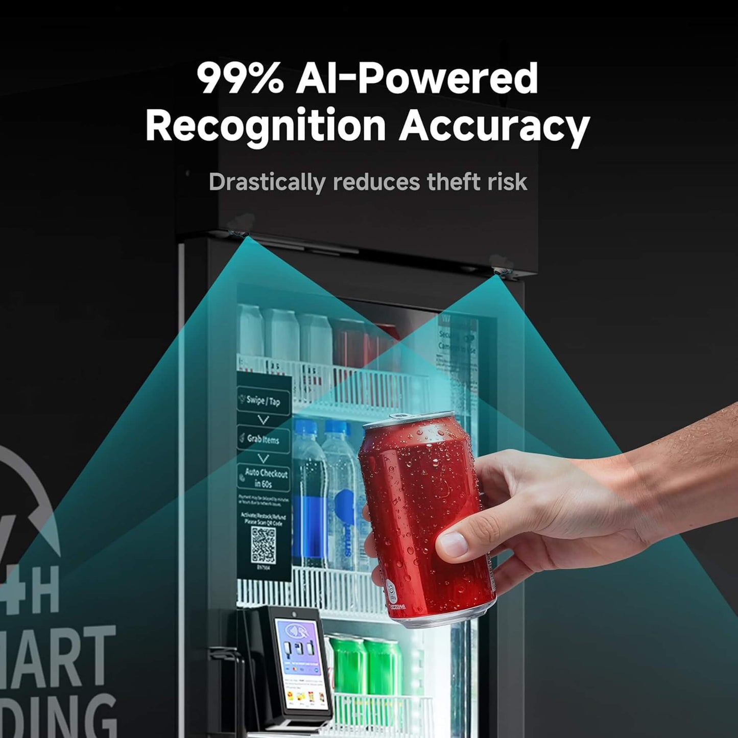 Commercial 252-Bottle AI-Powered Combo Refrigerated Vending Machine with Self-Checkout