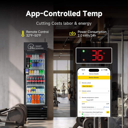 Commercial 252-Bottle AI-Powered Combo Refrigerated Vending Machine with Self-Checkout