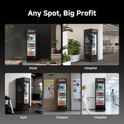 Commercial 252-Bottle AI-Powered Combo Refrigerated Vending Machine with Self-Checkout