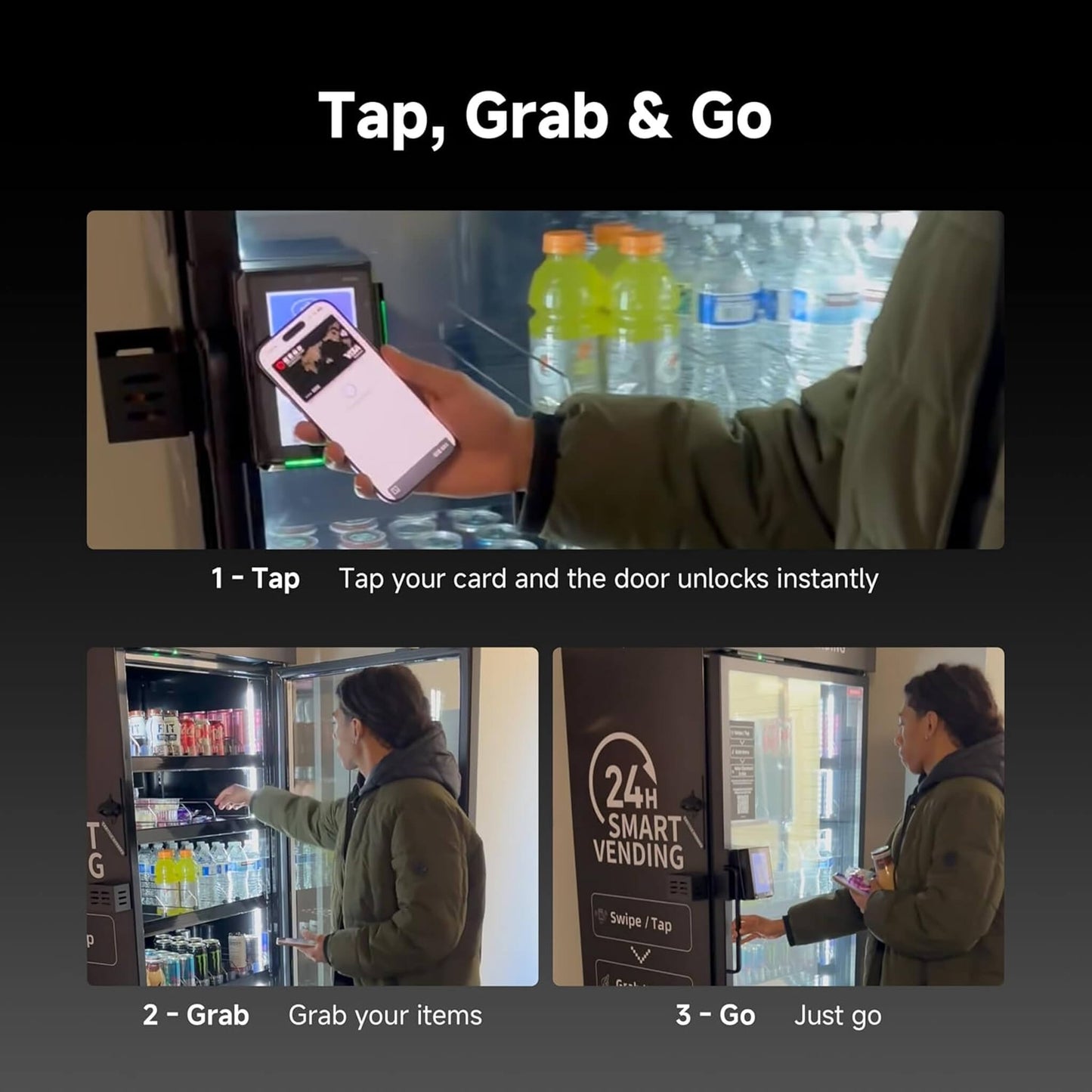 Commercial 252-Bottle AI-Powered Combo Refrigerated Vending Machine with Self-Checkout