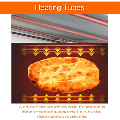 6400W Commercial Electric Double Deck Convection Baking Pizza Oven
