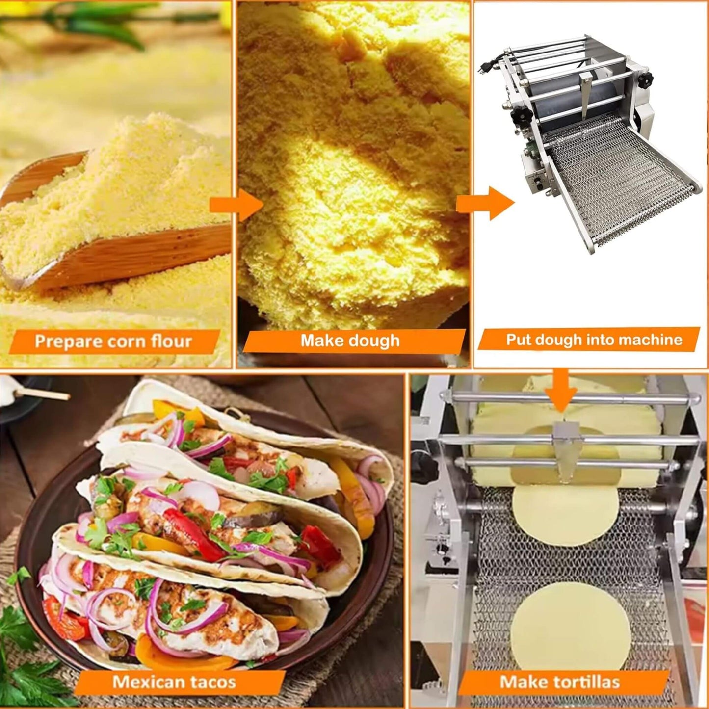 Heavy-Duty Commercial Automatic Corn Tortilla Making Machine