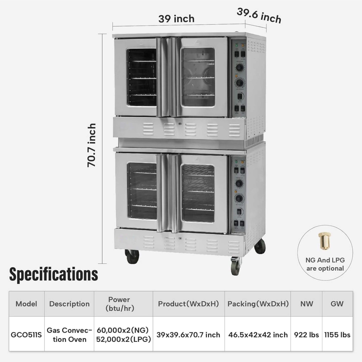 Commercial Double-Stack 160K BTU 2-Burner Stainless Steel Gas Stock Pot Range