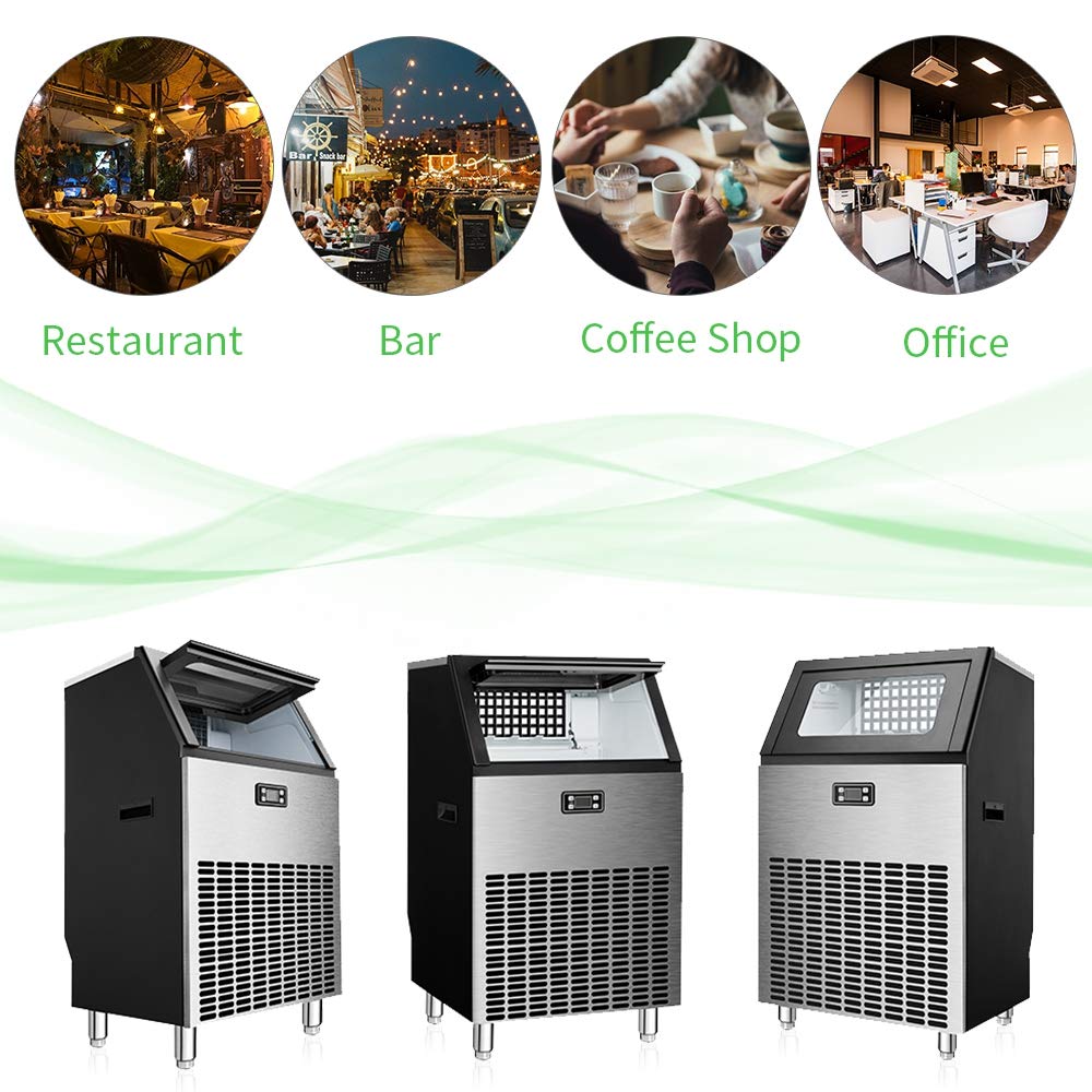 Commercial Ice Maker Ice Maker 265lbs 24HR 55lbs Heavy Duty