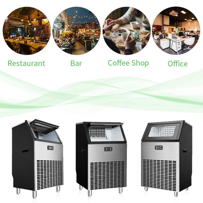 Commercial Ice Maker Ice Maker 265lbs 24HR 55lbs Heavy Duty