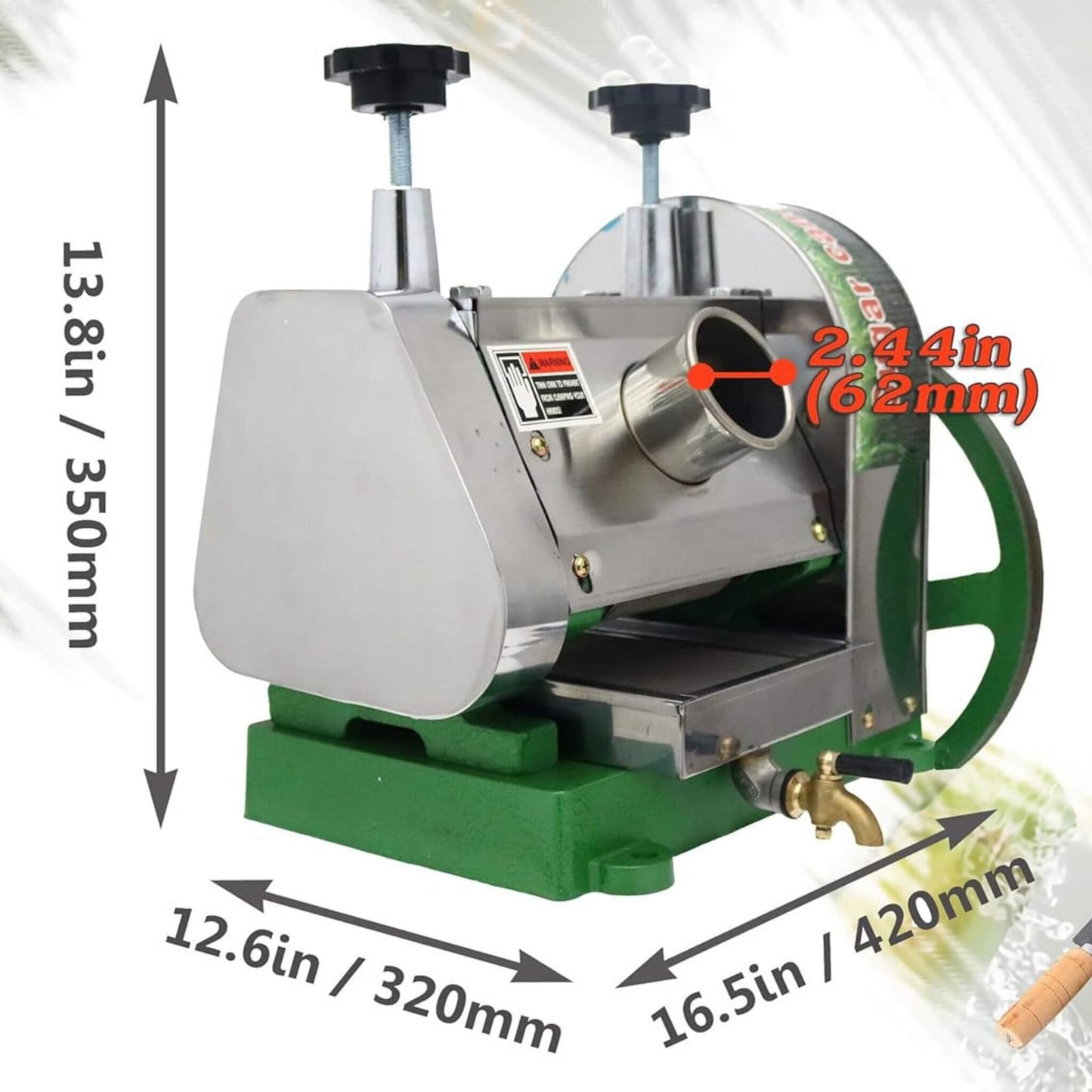 Heavy-Duty Commercial Manual Stainless Steel Sugar Cane Juicer