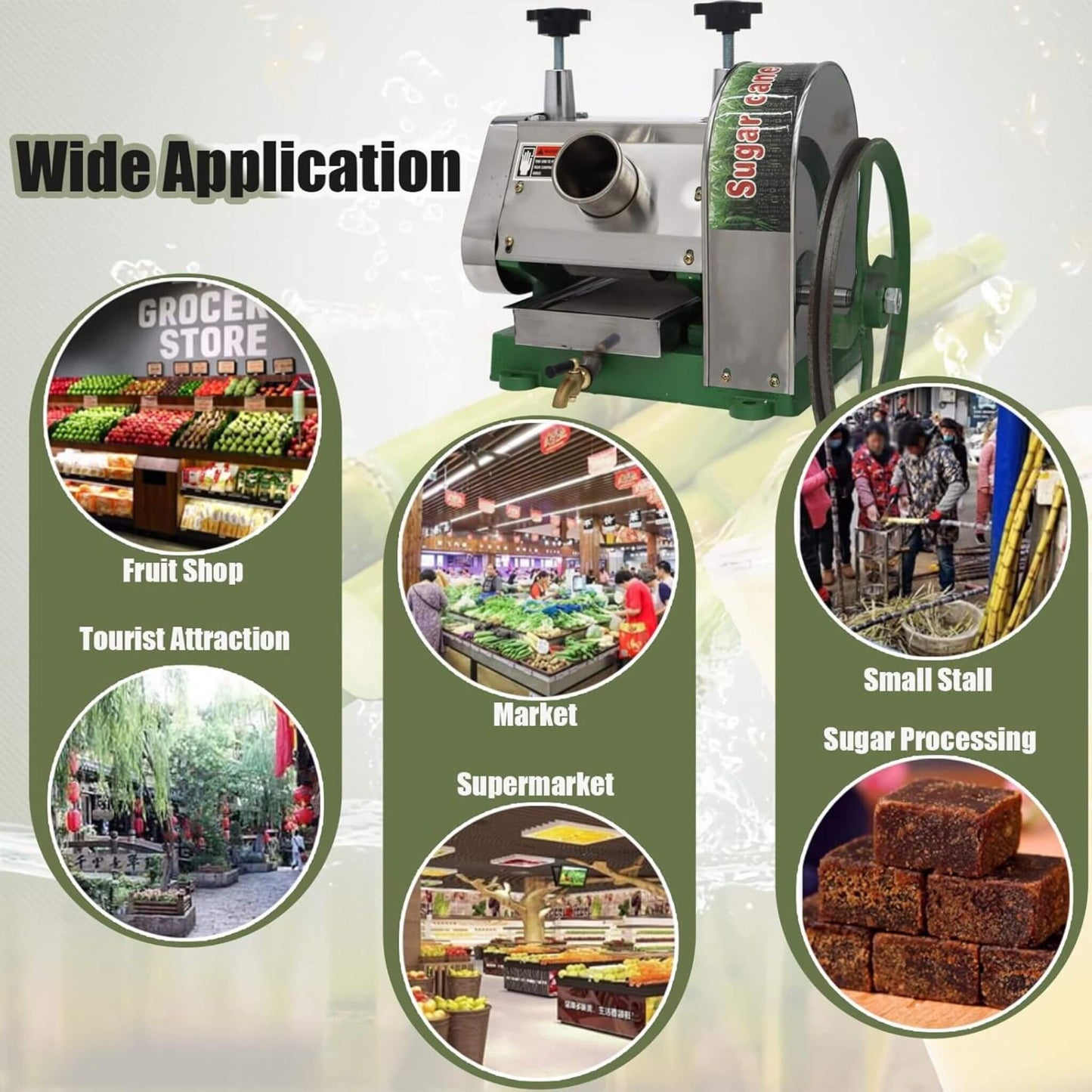 Heavy-Duty Commercial Manual Stainless Steel Sugar Cane Juicer