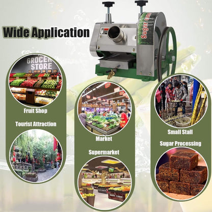 Heavy-Duty Commercial Manual Stainless Steel Sugar Cane Juicer