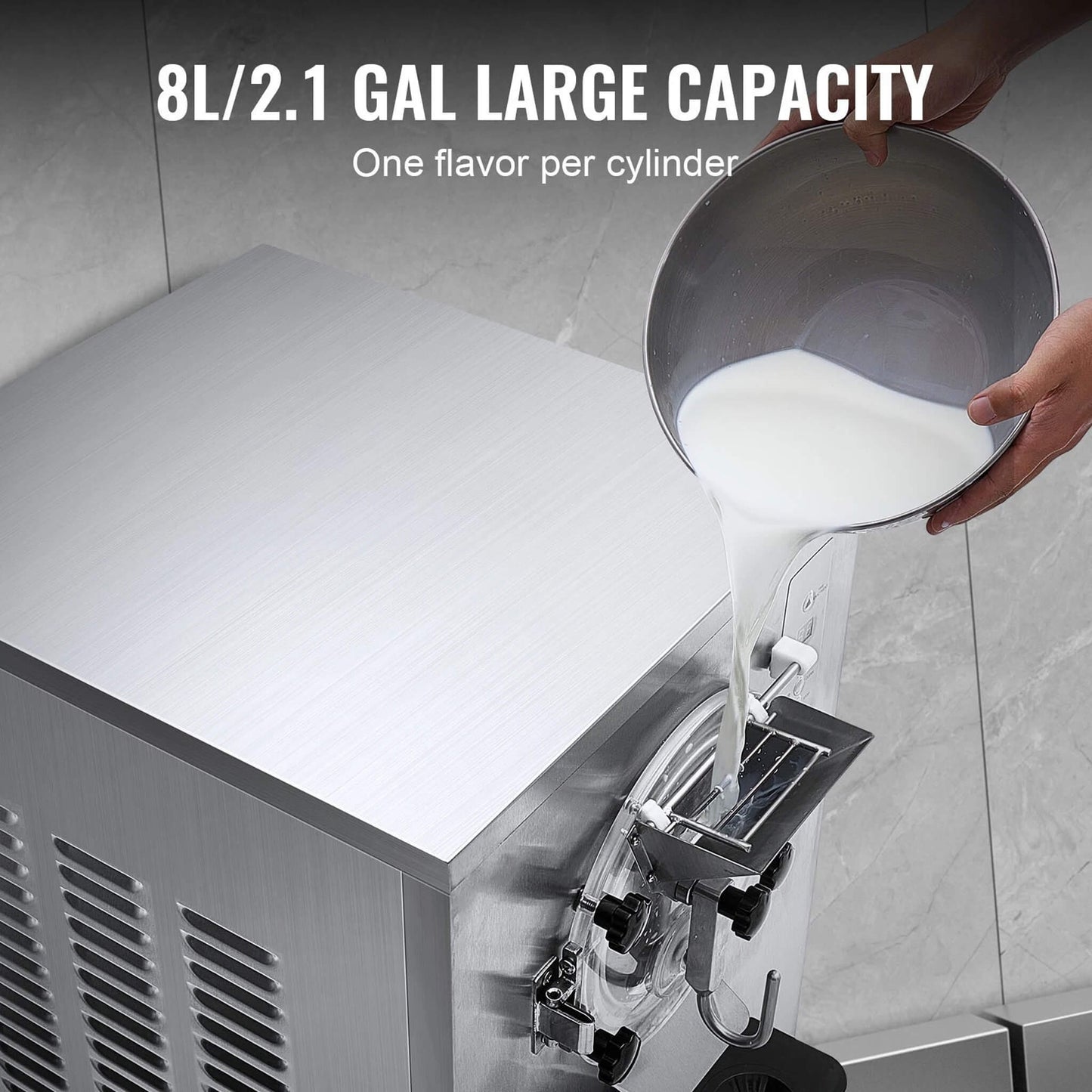 Commercial Single-Flavor Hard Serve Stainless Steel Ice Cream Machine 20-25 L/H
