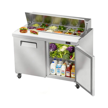 Commercial Stainless Steel Sandwich Prep Table Refrigerator