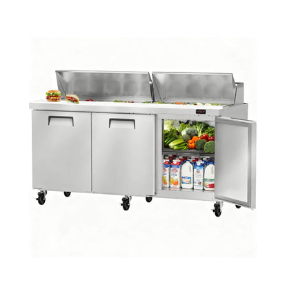Commercial Stainless Steel Sandwich Prep Table Refrigerator