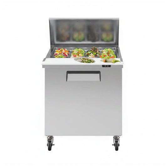 Commercial Stainless Steel Sandwich Prep Table Refrigerator