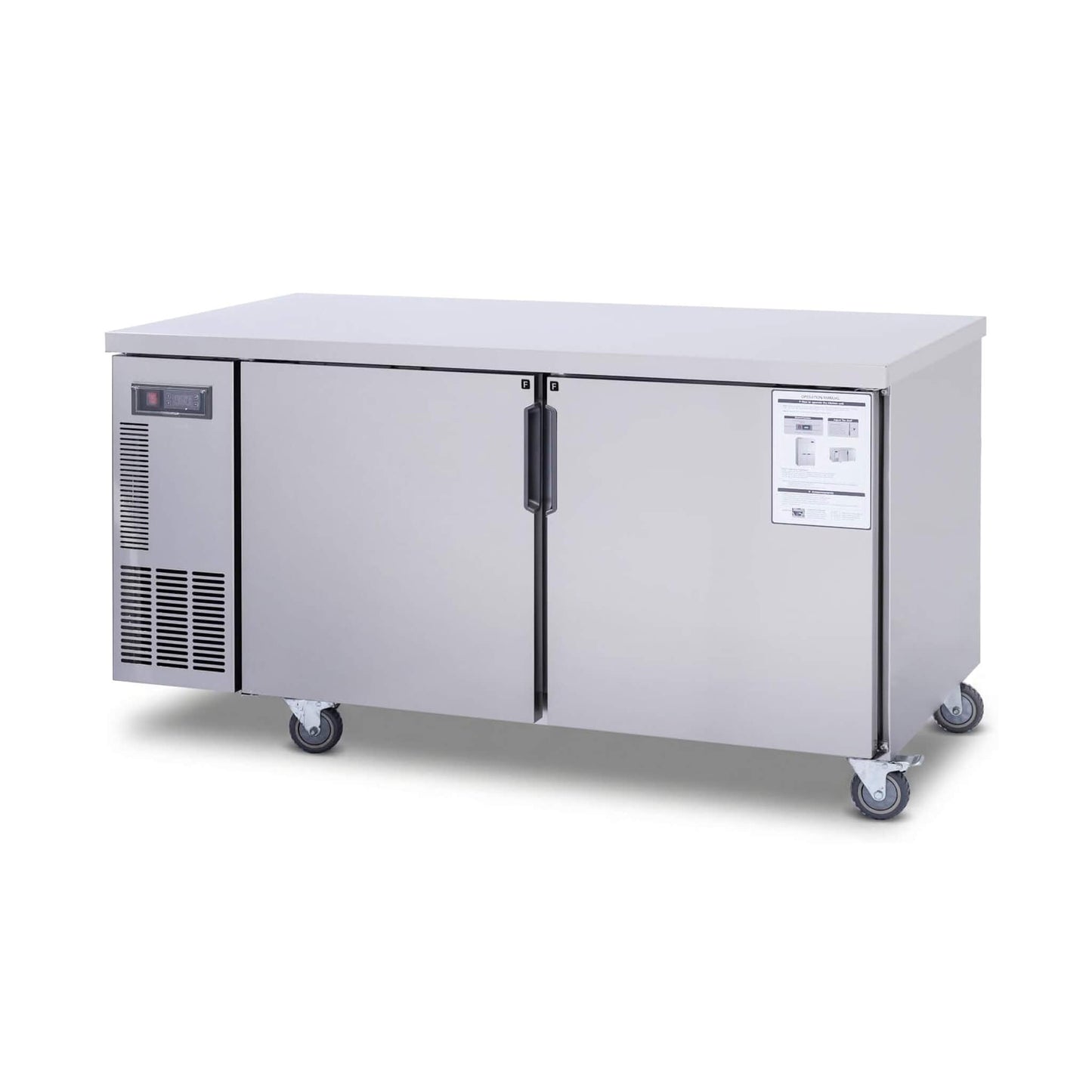 Heavy-Duty Commercial Stainless Steel Undercounter Worktop Freezer