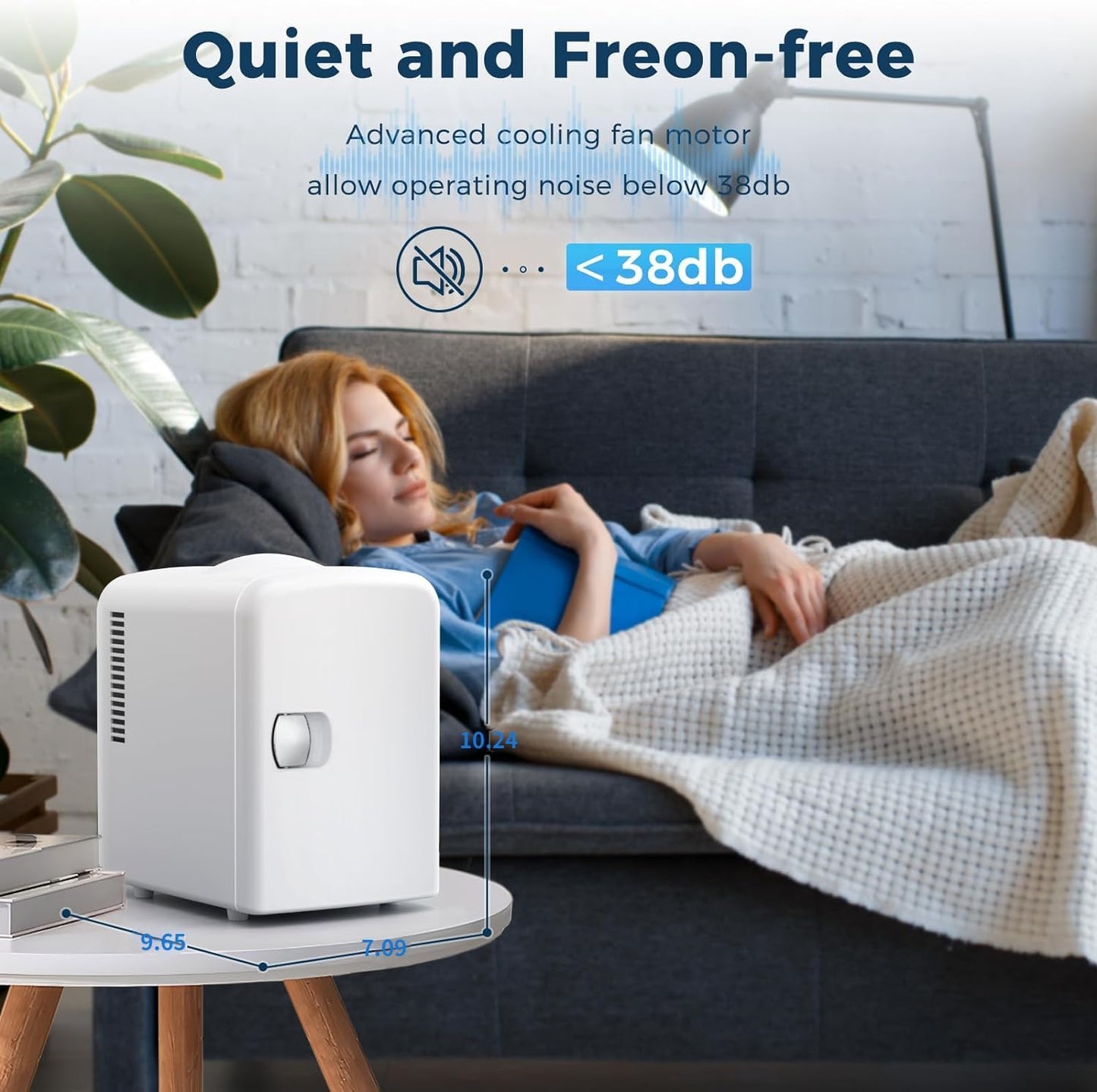 Compact Refrigerator Portable Mini Fridge Skin Care 4L Capacity 6 Cans F3404