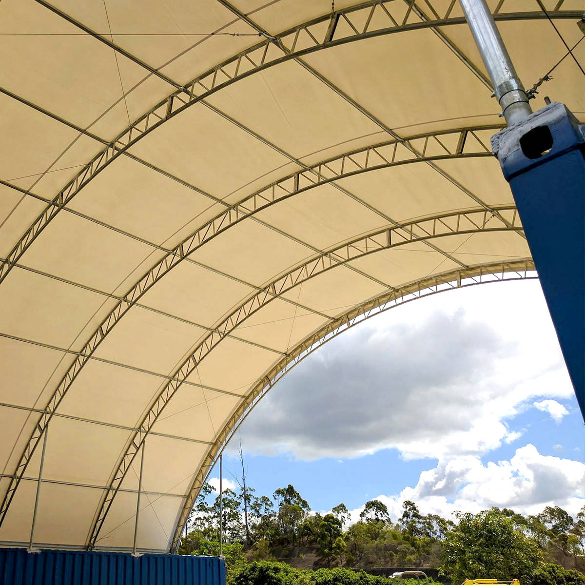 40FT x 40FT x 15FT Double Truss Shipping Container Canopy Shelter, Outside