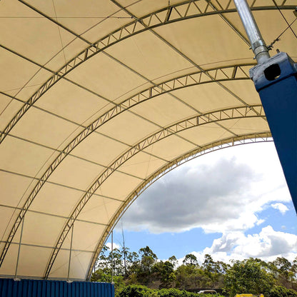 40FT x 40FT x 15FT Double Truss Shipping Container Canopy Shelter, Outside