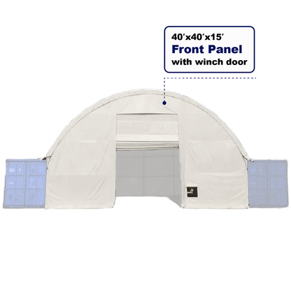 Front Wall with Winch door for Container Canopy Shelter 40FT x 40FT x 15FT