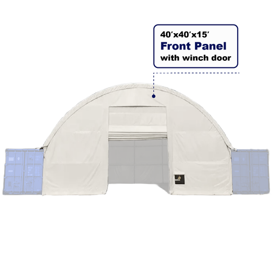 Front Wall with Winch door for Container Canopy Shelter 40FT x 40FT x 15FT