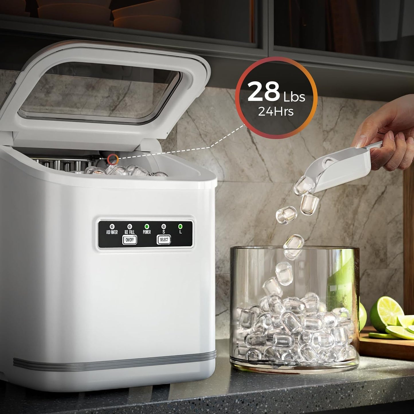 Countertop Ice Maker 9 Bullet Ice Cubes in 6 Mins Z5812K
