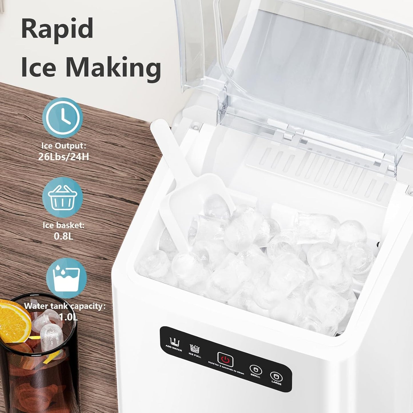 Countertop Ice Maker Portable for Home and Camping RV Z3424-BLACK