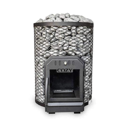 Cozy Heat O Floor Mount Wood-Burning Sauna Stove With Sauna Stones