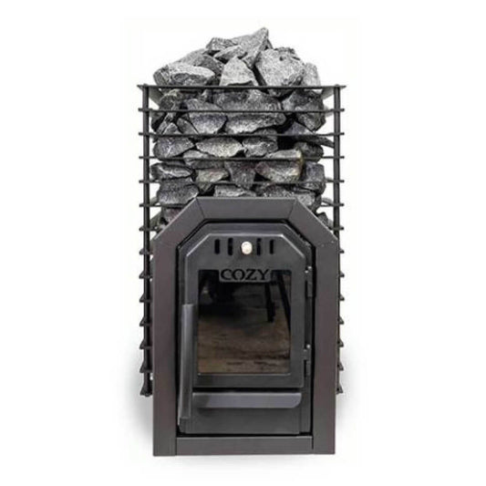 Cozy Heat Quattro Thru-Wall Square Style Sauna Stove With Sauna Stones