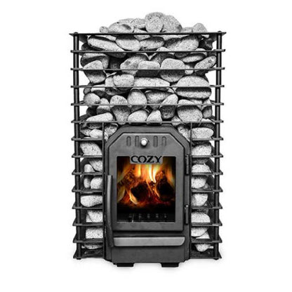 Cozy Heat Quattro Wood-Fired Sauna Stove With Sauna Stones