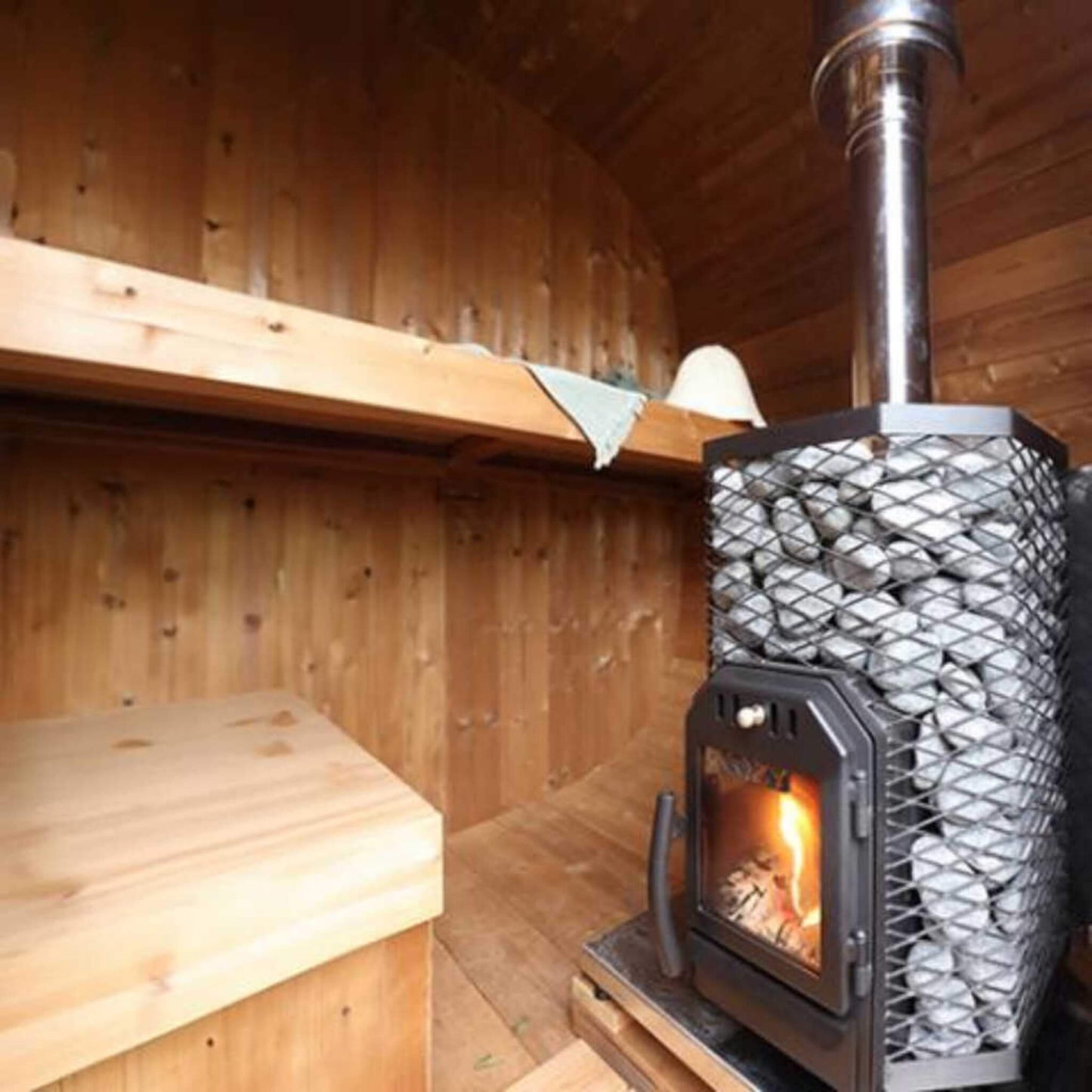 Cozy Heat Wood-Burning Floor Mount Sauna Stove With Chimney Kit And Sauna Stones