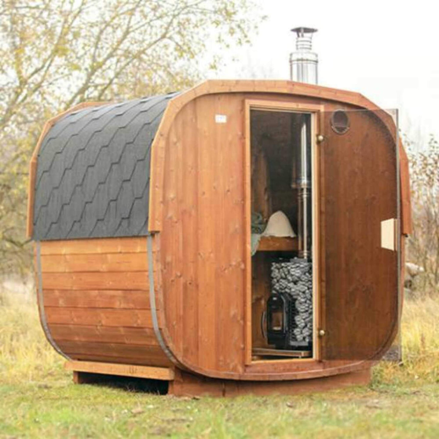 Cozy Heat Wood-Burning Floor Mount Sauna Stove With Chimney Kit And Sauna Stones