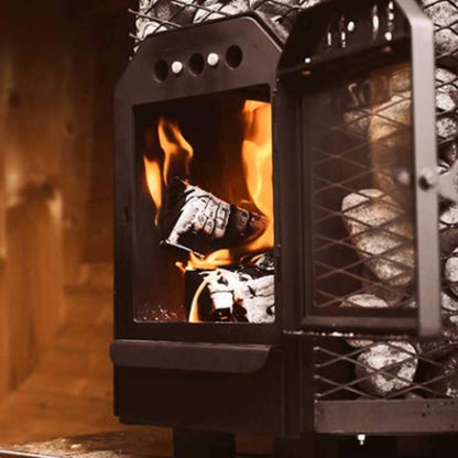 Cozy Heat Wood-Burning Floor Mount Sauna Stove With Chimney Kit And Sauna Stones