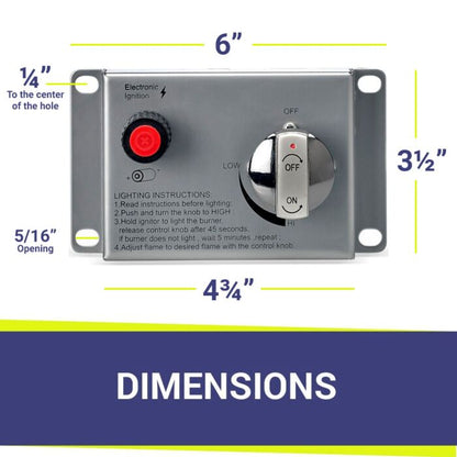 Rectangular Stainless Steel Drop-In Pan with Electronic Ignition System Kit, CSA Certified - Bundle
