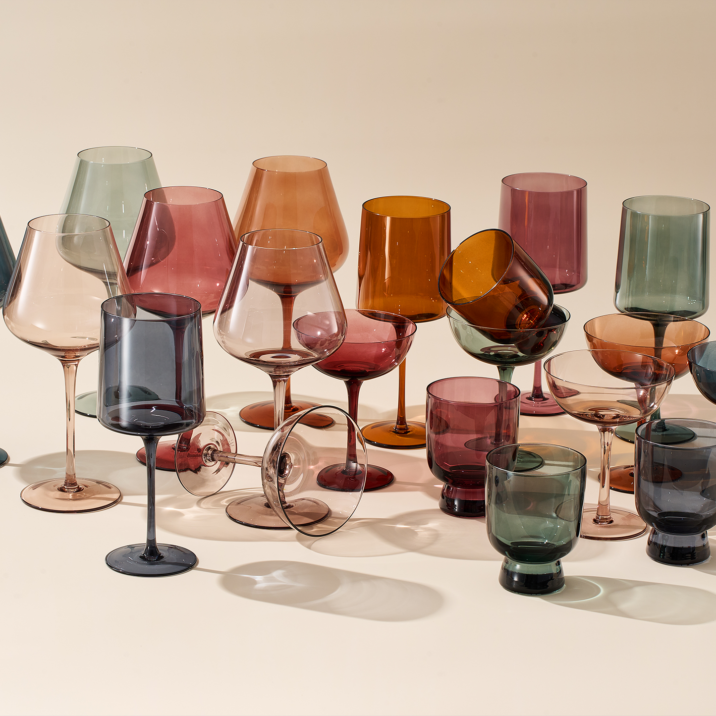 Tonal Lowball Cocktail Glassware, Set of 4