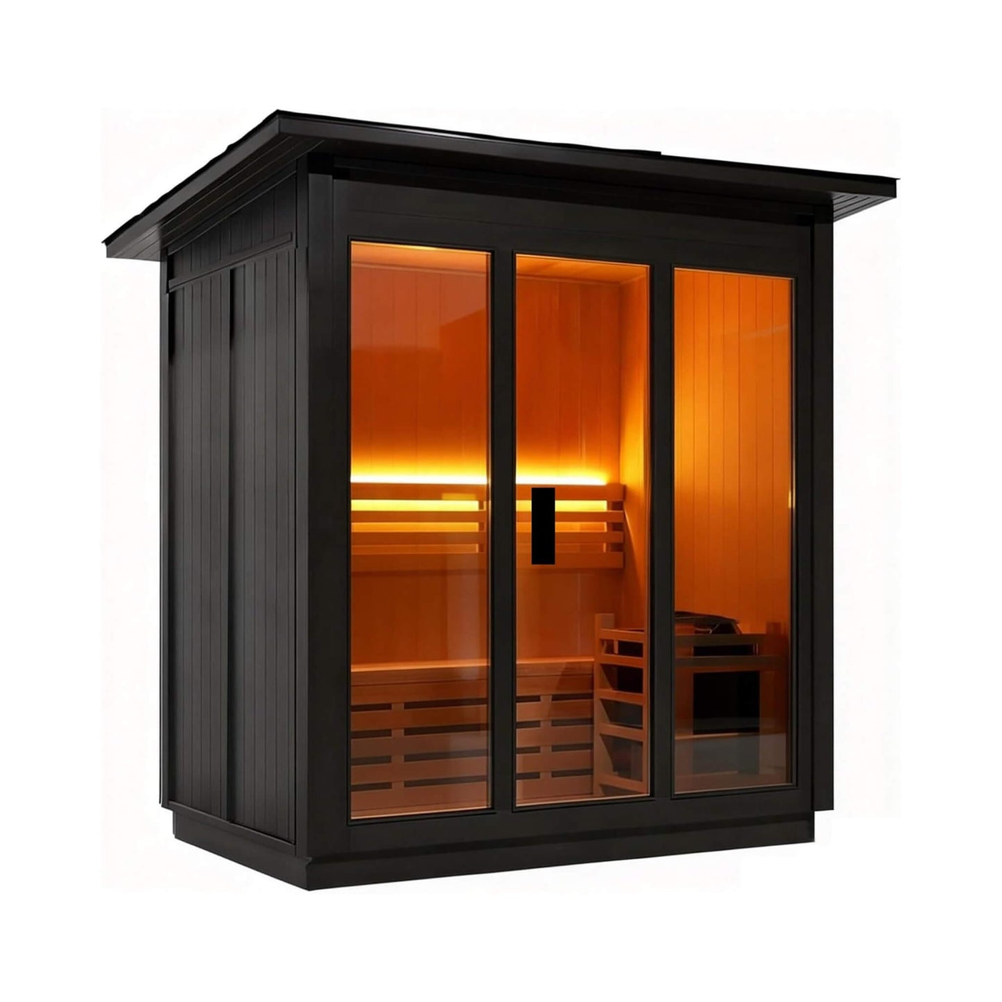 Custom 6-Person Luxury Canadian Red Cedar Outdoor Steam Sauna with Heater and Stones