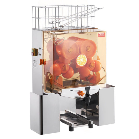 Commercial Orange Juicer Machine 120W Automatic Juice Extractor with Water Tap Stainless Steel Orange Squeezer