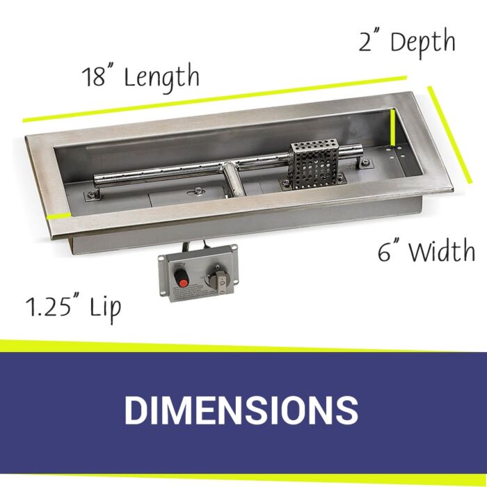 Rectangular Stainless Steel Drop-In Pan with Electronic Ignition System Kit, CSA Certified - Bundle