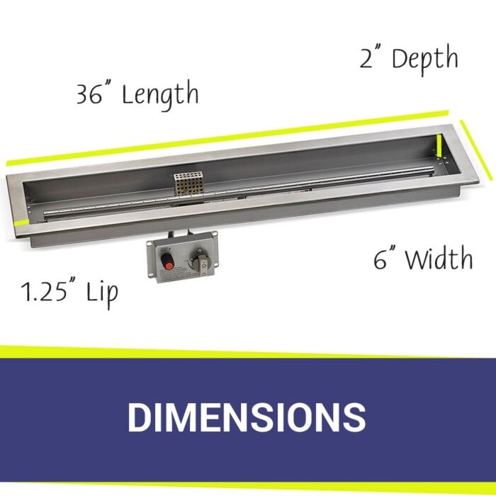 Linear Stainless Steel Drop-In Pan with Electronic Ignition System Kit, CSA Certified - Bundle
