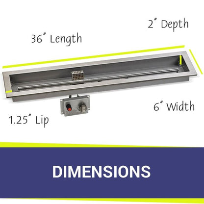 Linear Stainless Steel Drop-In Pan with Electronic Ignition System Kit, CSA Certified - Bundle