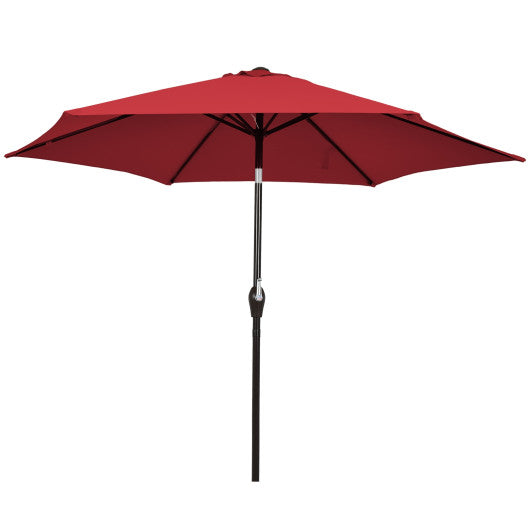 10 Feet Outdoor Patio Umbrella with Tilt Adjustment and Crank - Dark Red
