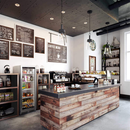 Edgestar 10.1 Cubic Feet Commercial Beverage Merchandiser With Temperature Alarm Reversible Door 22"