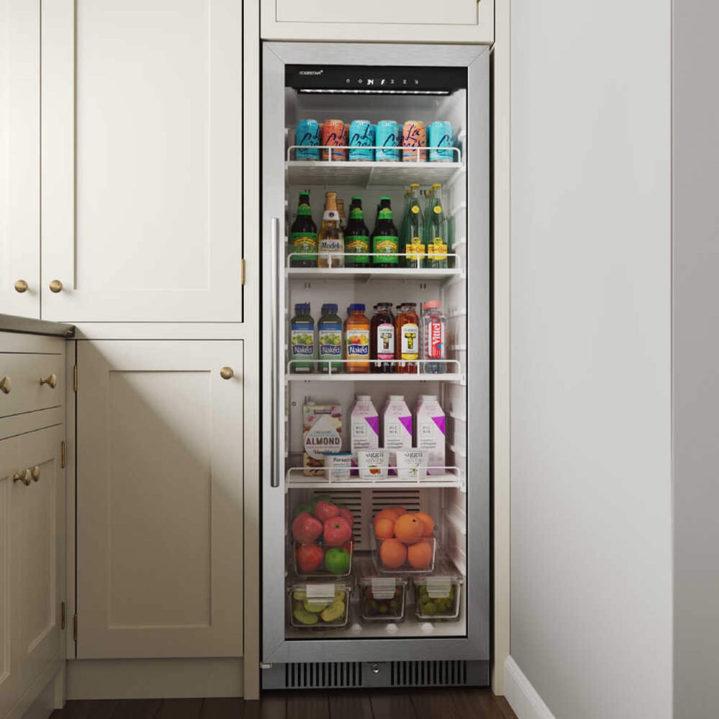 Edgestar 10.1 Cubic Feet Commercial Beverage Merchandiser With Temperature Alarm Reversible Door 22"